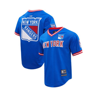 Men's  Blue New York Rangers Classic Mesh V-Neck T-shirt