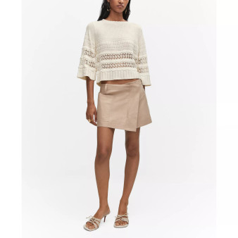 Women's Flared Sleeves Openwork Sweater