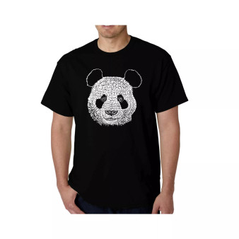 Mens Word Art T-Shirt - Panda Head