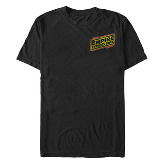 Star Wars Men's The Empire Strikes Back Distressed Left Chest Logo Short Sleeve T-Shirt