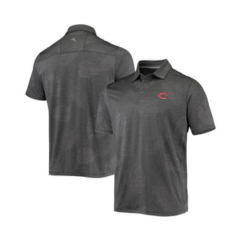 Men's Charcoal Cincinnati Reds Palm Coast Delray Fond IslandZone Allover Polo Shirt