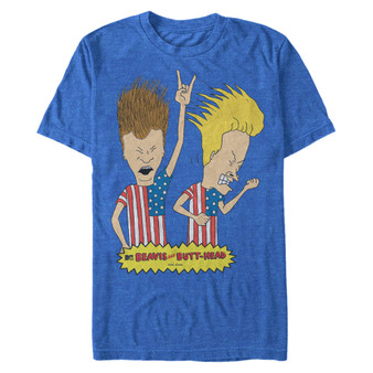 Beavis and Butthead MTV Men's Rock Out Merica' Logo Short Sleeve T-Shirt
