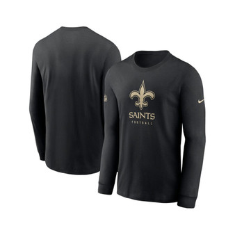Men's Black New Orleans Saints Sideline Performance Long Sleeve T-shirt