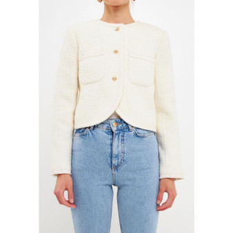 Women's Cropped Tulip Hem Jacket