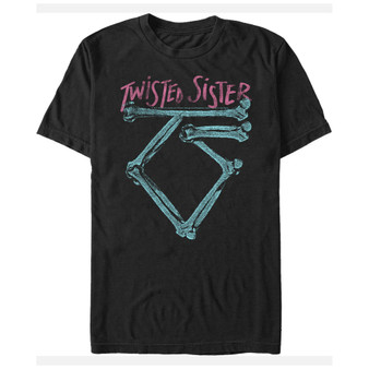 Twisted Sister Men's Neon Bones Logo Short Sleeve T-Shirt