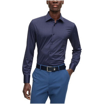Men's Houndstooth-Print Slim-Fit Shirt