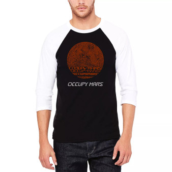Men's Occupy Mars Raglan Baseball Word Art T-shirt