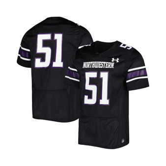 Men's #51 Black Northwestern Wildcats Team Wordmark Replica Football Jersey