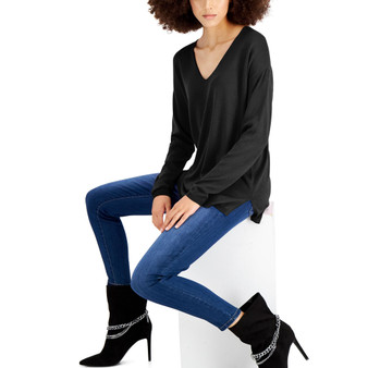 Women's Solid V-Neck Sweater, Created for Macy's