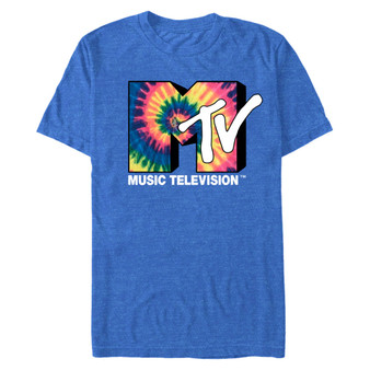 MTV Men's Vintage-Like Tie-Dye Logo Short Sleeve T-Shirt