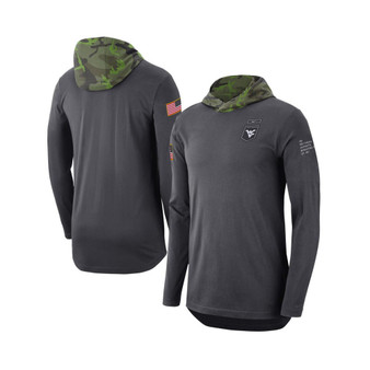 Men's Anthracite West Virginia Mountaineers Military-Inspired Long Sleeve Hoodie T-shirt