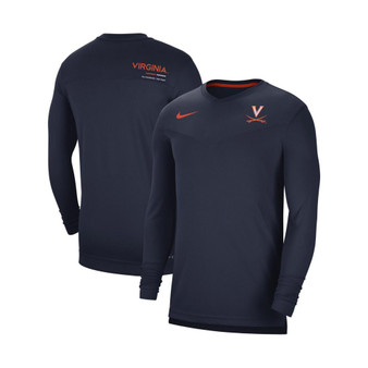 Men's Navy Virginia Cavaliers 2022 Coach Performance Long Sleeve V-Neck T-shirt