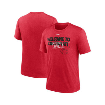 Men's Heather Red Cincinnati Reds Home Spin Tri-Blend T-shirt