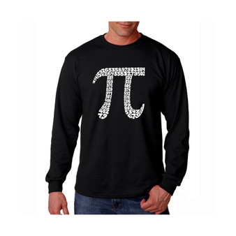 Men's Word Art Long Sleeve T-Shirt - 100 Digits of Pi