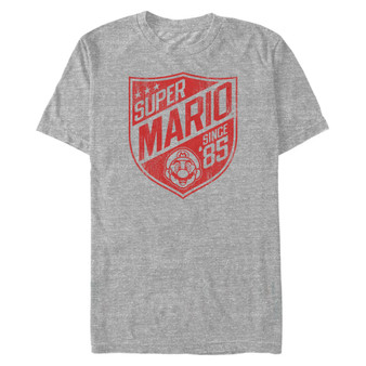 Nintendo Men's Super Mario Since '85 Shield Logo Short Sleeve T-Shirt