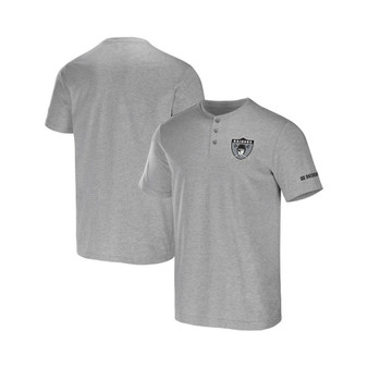 Men's NFL x Darius Rucker Collection by Heather Gray Las Vegas Raiders Henley T-shirt