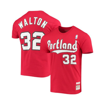 Men's Bill Walton Red Portland Trail Blazers Hardwood Classics Player Name and Number T-shirt