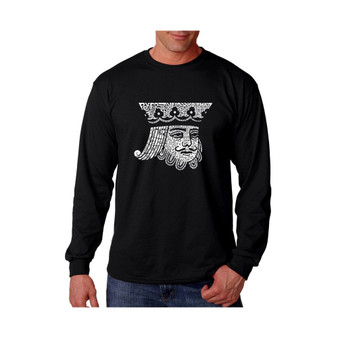 Men's Word Art Long Sleeve T-Shirt - King of Spades