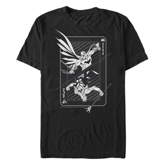 DC Men's Batman and Joker Playing Card Short Sleeve T-Shirt