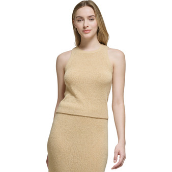 Cropped Ribbed Sleeveless Sweater