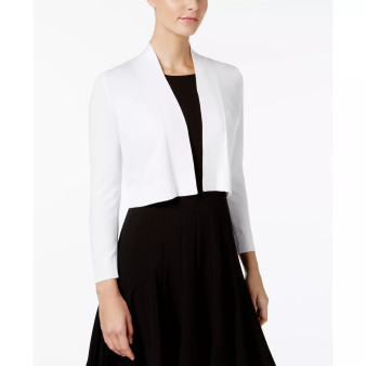 Cropped Open-Front Cardigan