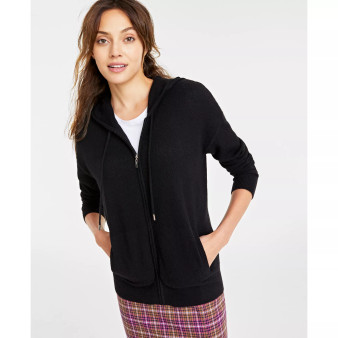 Women's 100% Cashmere Zip Hoodie, Created for Macy's