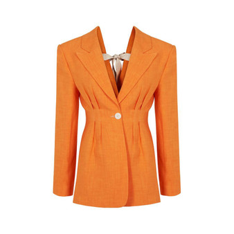 Women's Linen Jacket with Back Detail