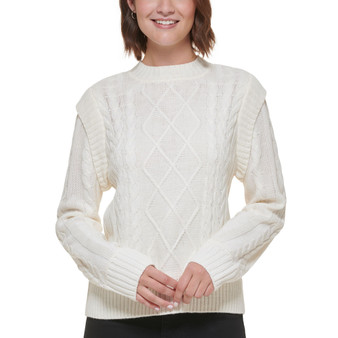 Petite Cable-Knit Crewneck Sweater