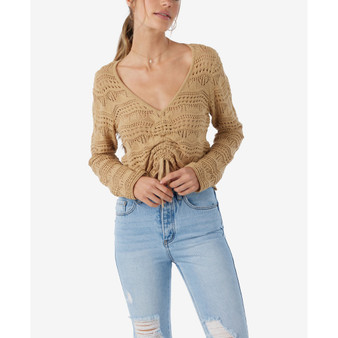 Juniors' Cotton Harbor Adjustable Crochet Sweater