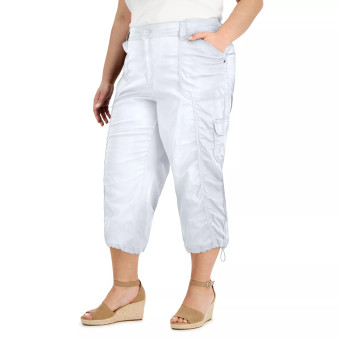 Plus Size Bungee-Hem Capri Pants, Created for Macy's