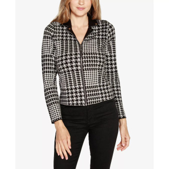 Black Label Women's Houndstooth Motorcycle Sweater