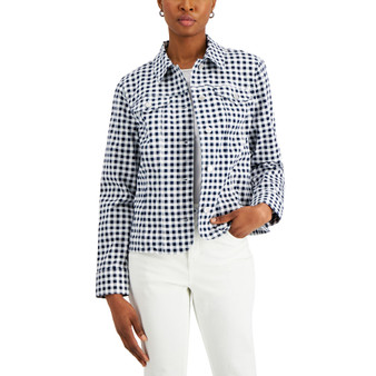 Savoy Gingham Denim Jacket, Created for Macy's