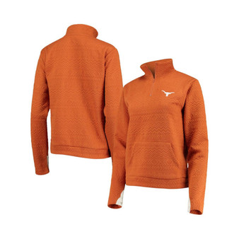 Women's Texas Orange Texas Longhorns Embossed Quarter-Zip Jacket