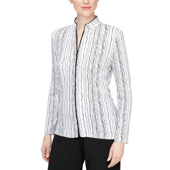 Petite Drizzle Jacquard Zip-Front Jacket