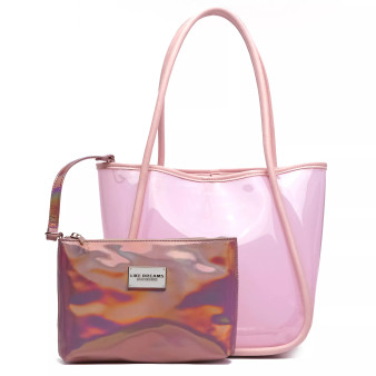 Serene Hologram Clear Large Clutch and Tote Set