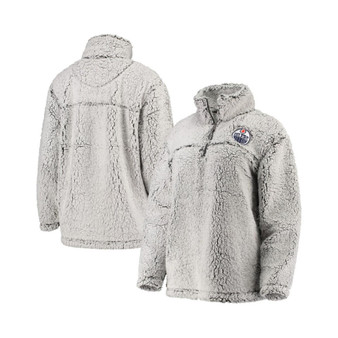 Women's Gray Edmonton Oilers Sherpa Quarter-Zip Pullover Jacket