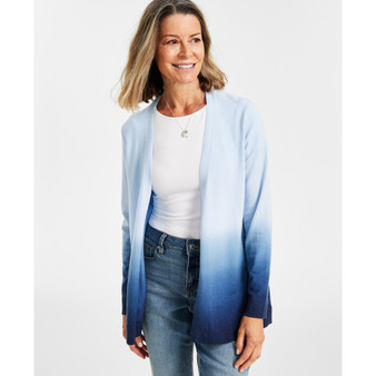 Women's Dip-Dyed Open-Front Cardigan, Created for Macy's