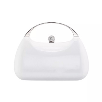 Women's Metallic Minaudiere Metal Handle Handbag