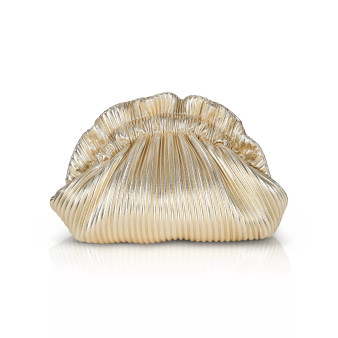 Women's Piper Faux Leather Rib Pleated Pouch Clutch