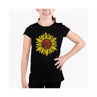 Big Girl's Word Art T-shirt - Sunflower