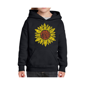 Big Girl's Word Art Hooded Sweatshirt - Sunflower