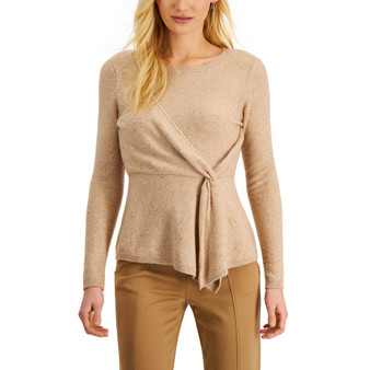 Women's Solid Side-Twist Cascade Sweater