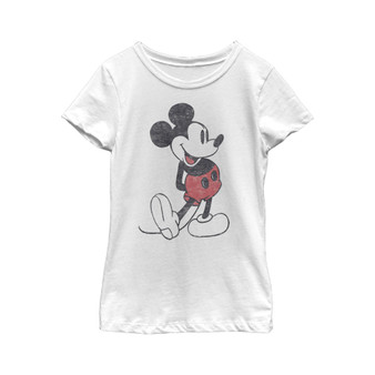 Girl's Mickey & Friends Distressed Mickey Mouse Pose  Child T-Shirt