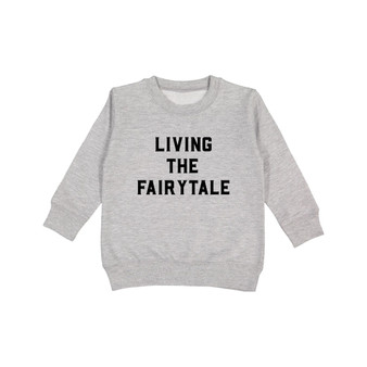 Living the Fairytale Long Sleeve Light Grey Kids Sweatshirt - Unisex