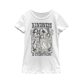 Girl's Black and White Princesses Kindness is Everything Child T-Shirt