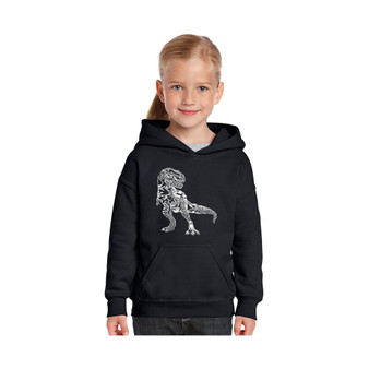 Big Girl's Word Art Hooded Sweatshirt - Dino Pics