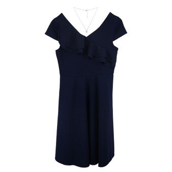 Big Girls Ruffle Front Cap Sleeve Dress with Necklace