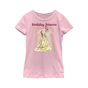 Girl's Beauty and the Beast Belle Birthday Princess  Child T-Shirt