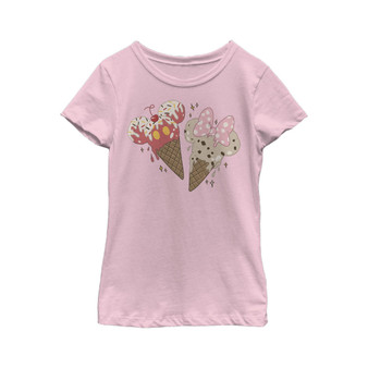 Girl's Mickey & Friends Mickey and Minnie Ice Cream Cones  Child T-Shirt
