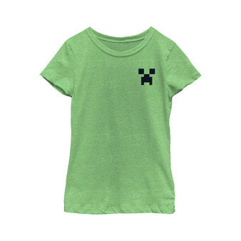 Girl's Minecraft Faux Pocket Creeper  Child T-Shirt
